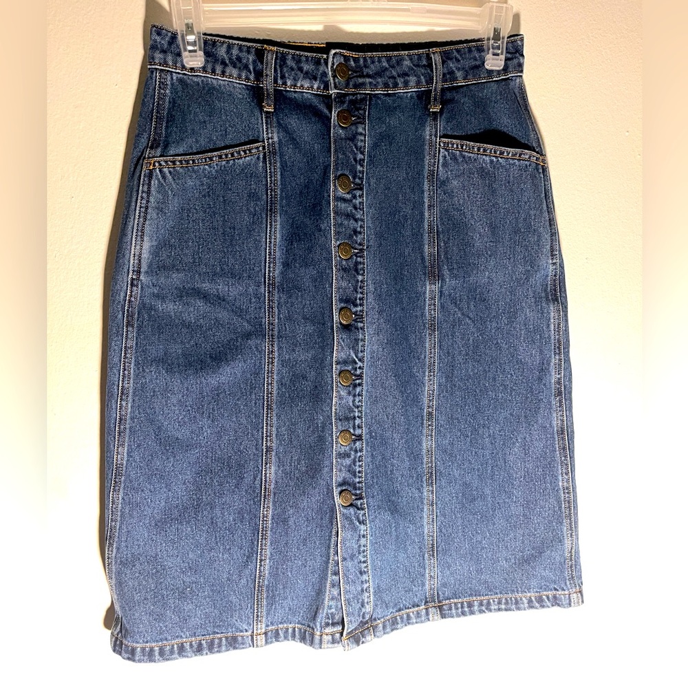 Old Navy Blue Denim Button Front Skirt